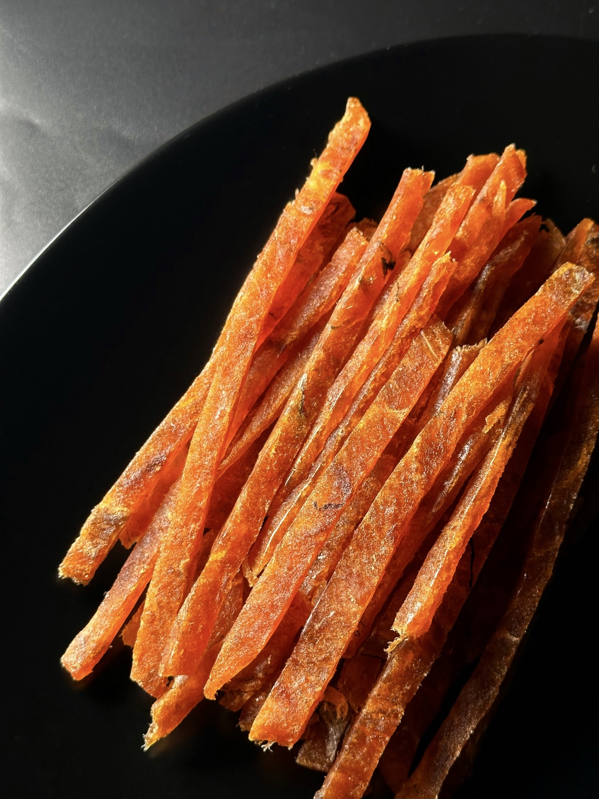 Salted cod straws with pepper