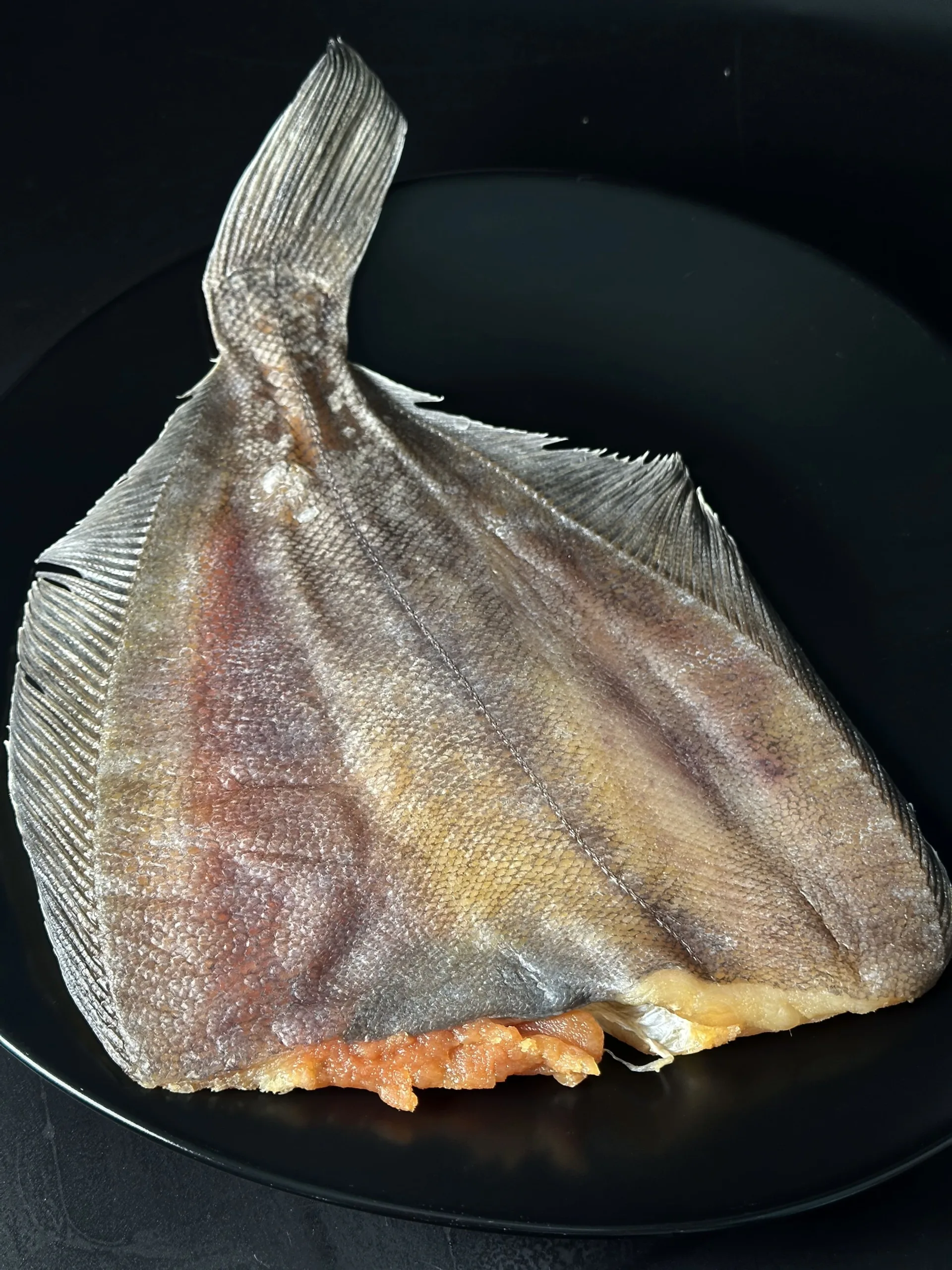 Flounder dried with caviar